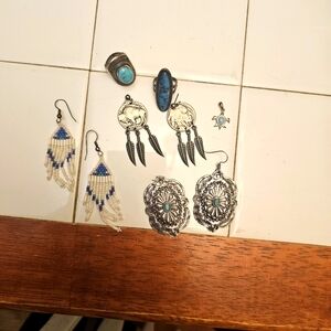 Turquoise Sterling Silver Opal Jewelry Bundle